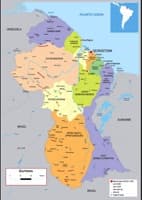 Detailed Political Map of Guyana